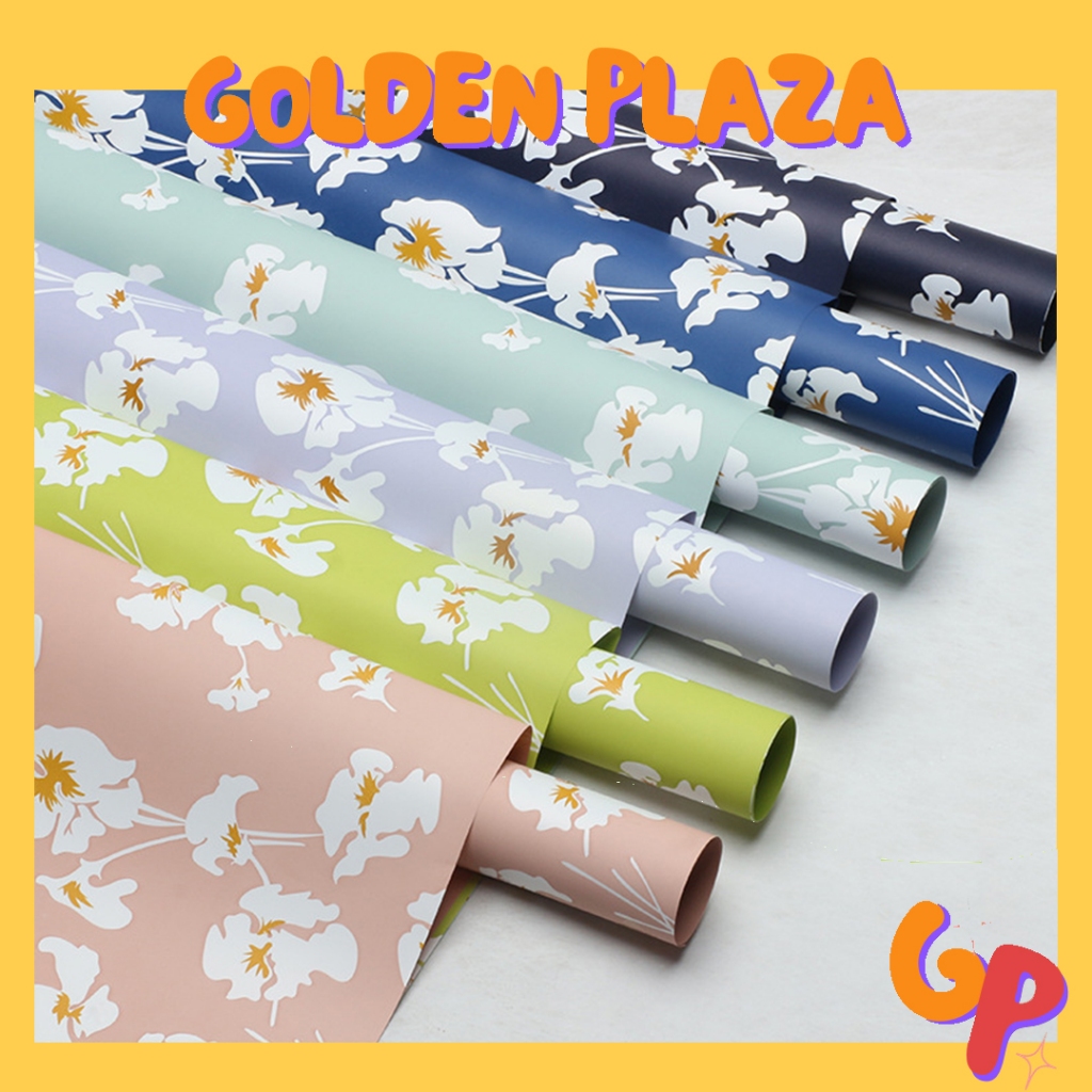 

(20 LEMBAR) Flower Wrapping Cellophane Paper Motif Bunga Daisy Putih Twotone Kertas Buket Bunga KB6163