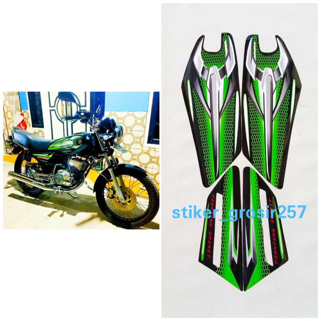 Stiker Striping & Les Lis Motor Rx King Tahun 2007 2008 Warna Hijau