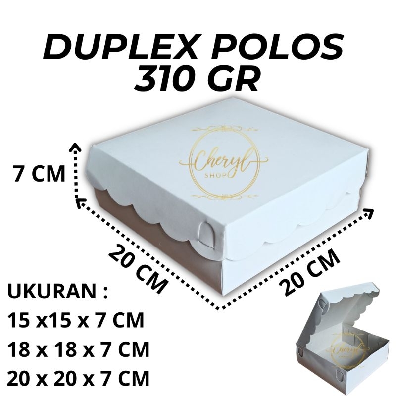 (10 PCS) DOS / DUS DUPLEX NASI PUTIH POLOS UK 15 x 15 x 7 CM & 18 x 18 x 7 CM & 20 x 20 x 7 CM / Kar