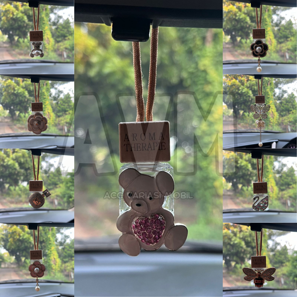 Parfum GANTUNG Botol Motif Premium / Perfume Pewangi Mobil Gantungan Spion / Car Air Refreshner (Bea