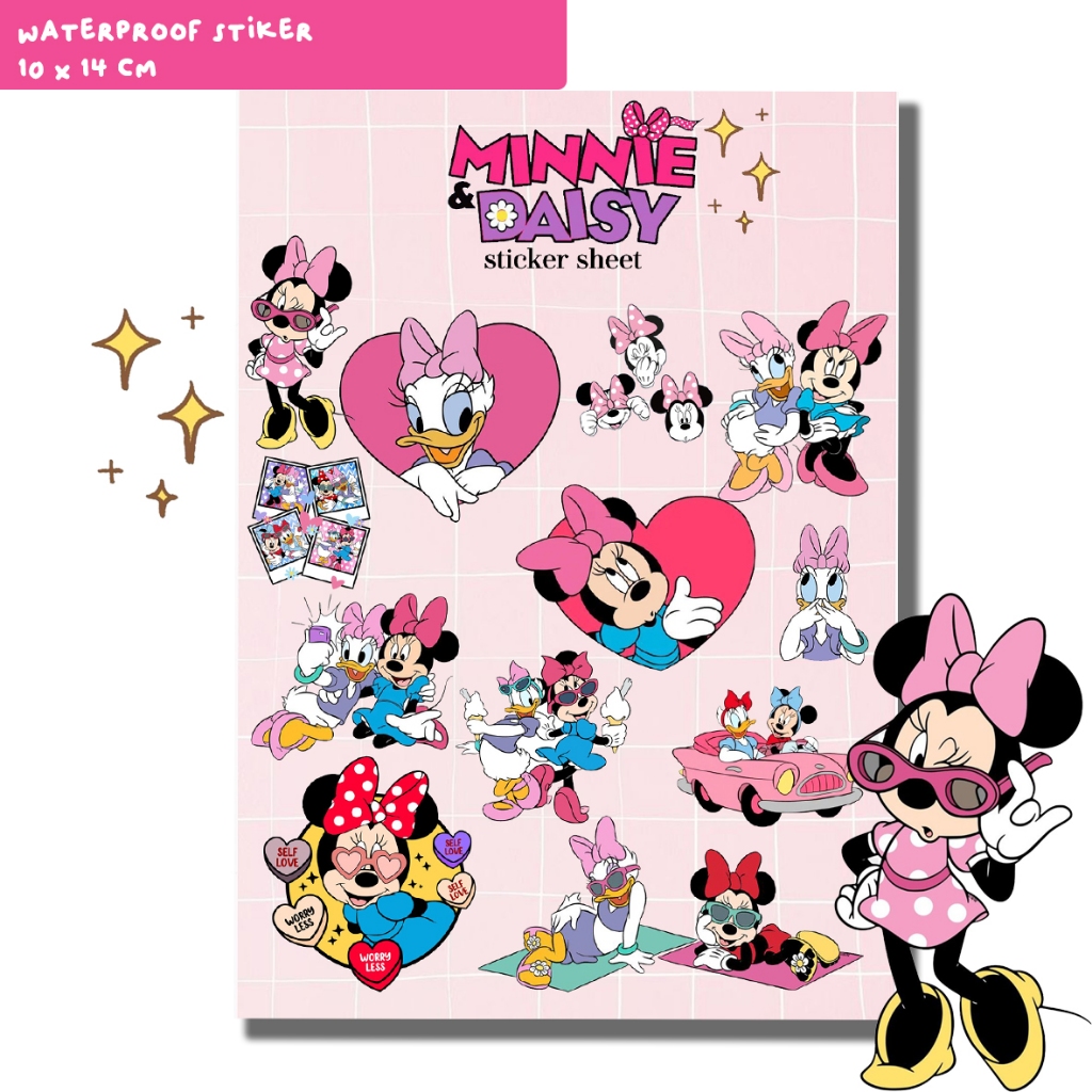 

Sticker Waterproof Jurnal Minnie Mouse Daisy Duck Disney | Sticker Aesthetic | Kiss cut