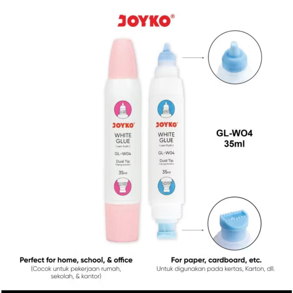 

Lem Cair JOYKO GL-W04 35 Ml White Glue / Liquid Glue Lem Kertas Cair Joyko GL-W04 35ml Dual Tip