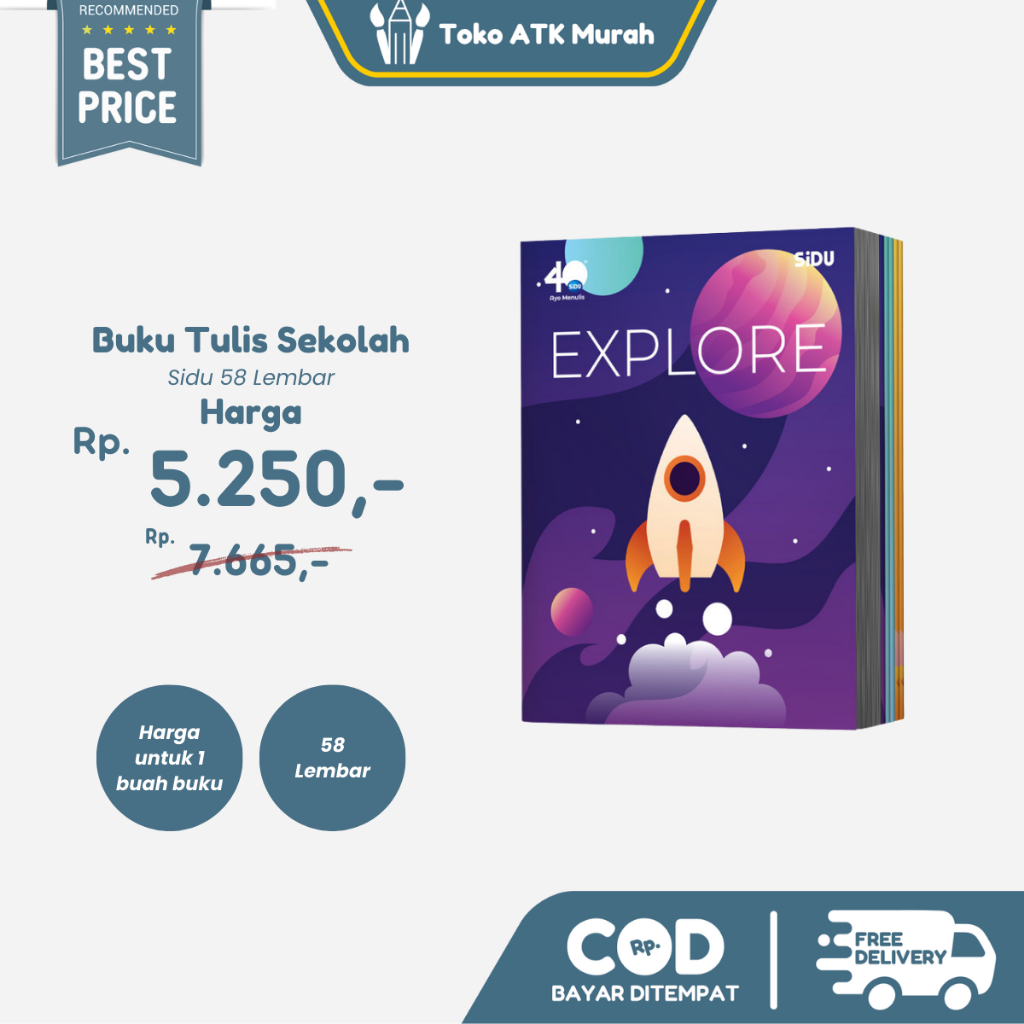 

Buku Tulis SIDU Sinar Dunia 58 Lembar - Satuan / Eceran