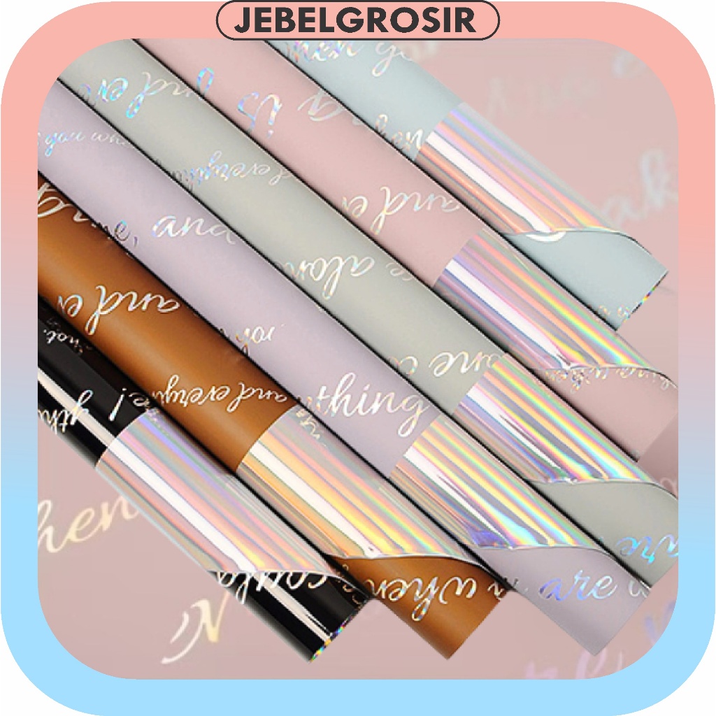 

Kertas Buket Hologram Paper Bi Color Dua Warna Flower Wrapping Cellophane Plastik OPP Rainbow Ecer KB6064