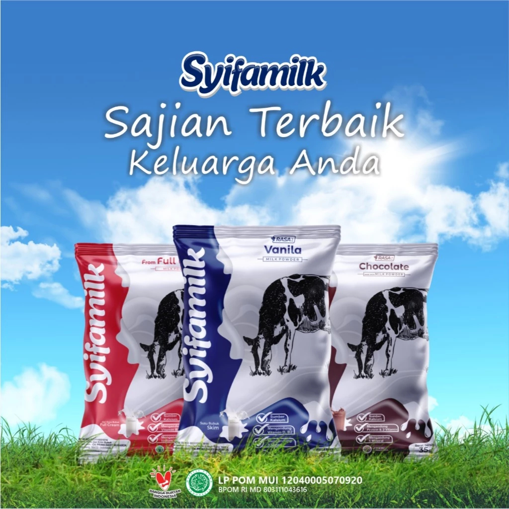 

Syifamilk Susu Bubuk Instan Syifa Milk Rasa Vanila, Syifamilk Coklat, Syifamilk Full Cream 350 gram