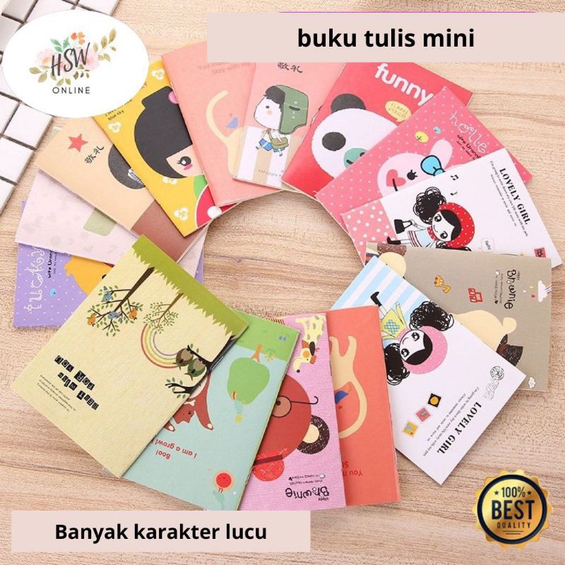 

Buku Tulis Mini Lucu Anime Variasi Motif Unik Buku Catatan Reminder Notes