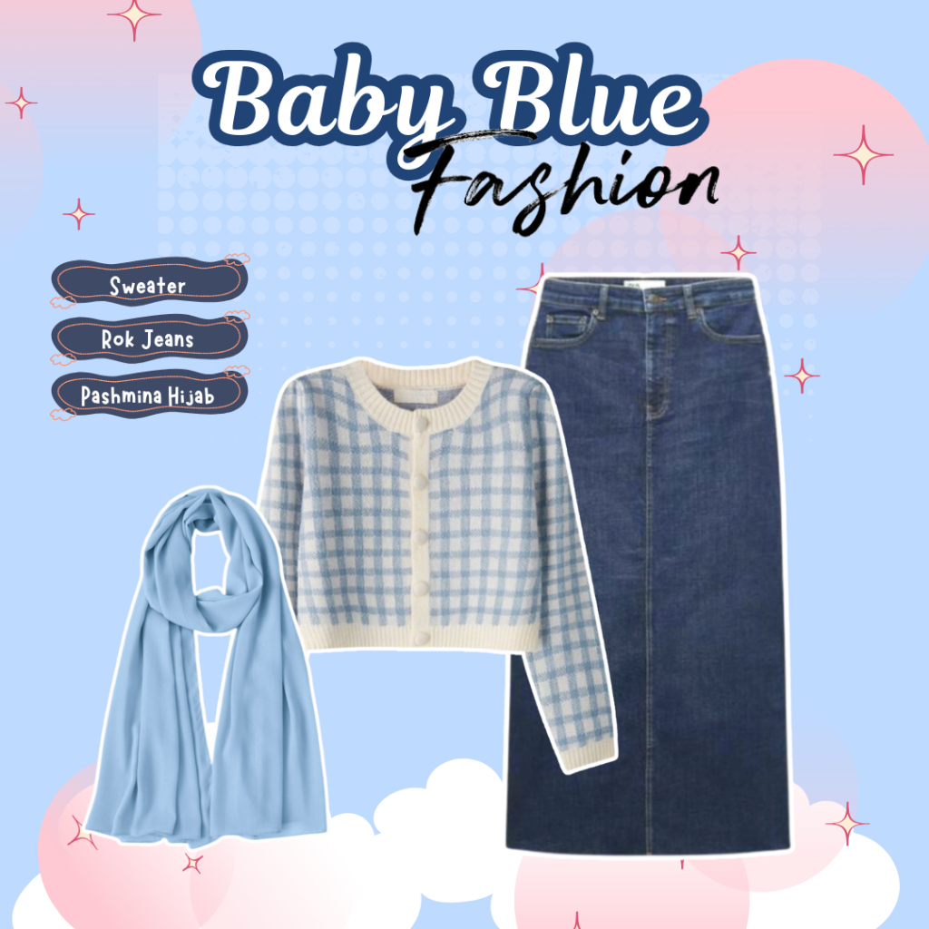 sharenaoutfit - 3 IN 1 One Set Hijab Korean Style Outfit Remaja Wanita Kekinian One Set Remaja Sweat