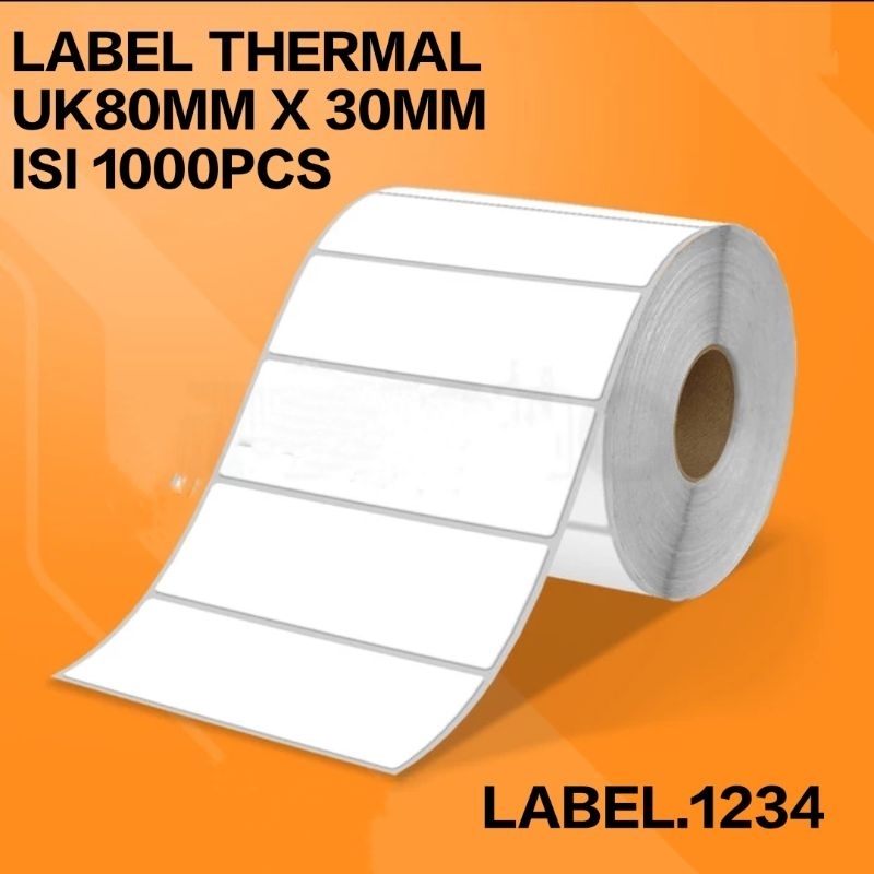 

||Label sticker thermal ukuran 80mm x 30mm isi 1000pcs