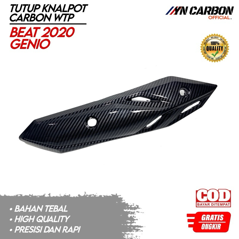 Cover Knalpot Beat 2020 New Deluxe Carbon Glossy Tutup Knalpot Beat 2020 Carbon Glossy