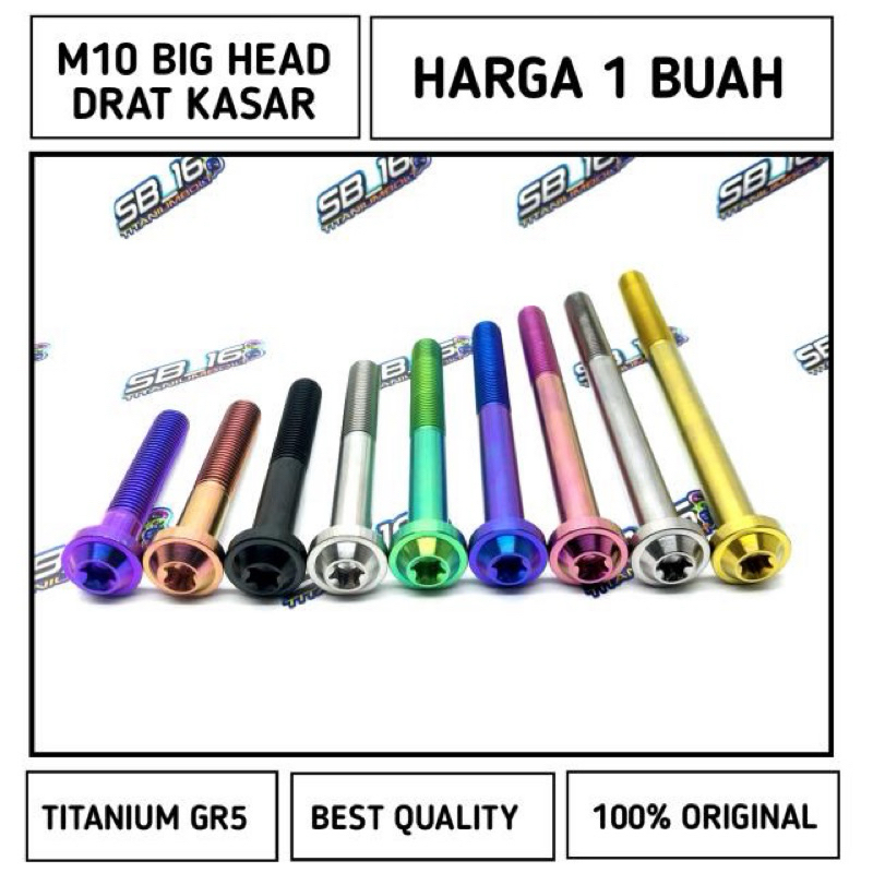 m10 BIG HEAD DRAT KASAR 1,5P TITANIUM GR5 (DRAT14)