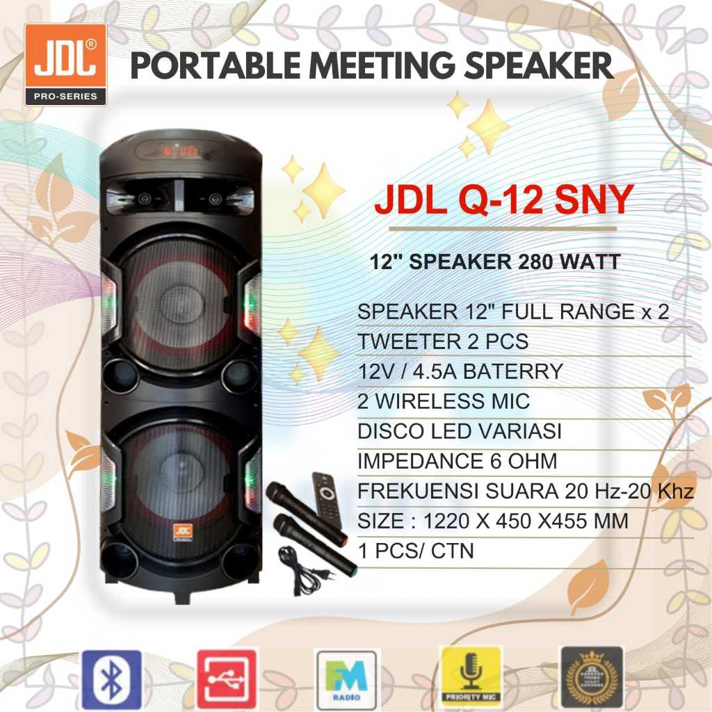 Grosir Speaker JDL Q 12 SNY SPEAKER WIRELESS BLUETOOTH
