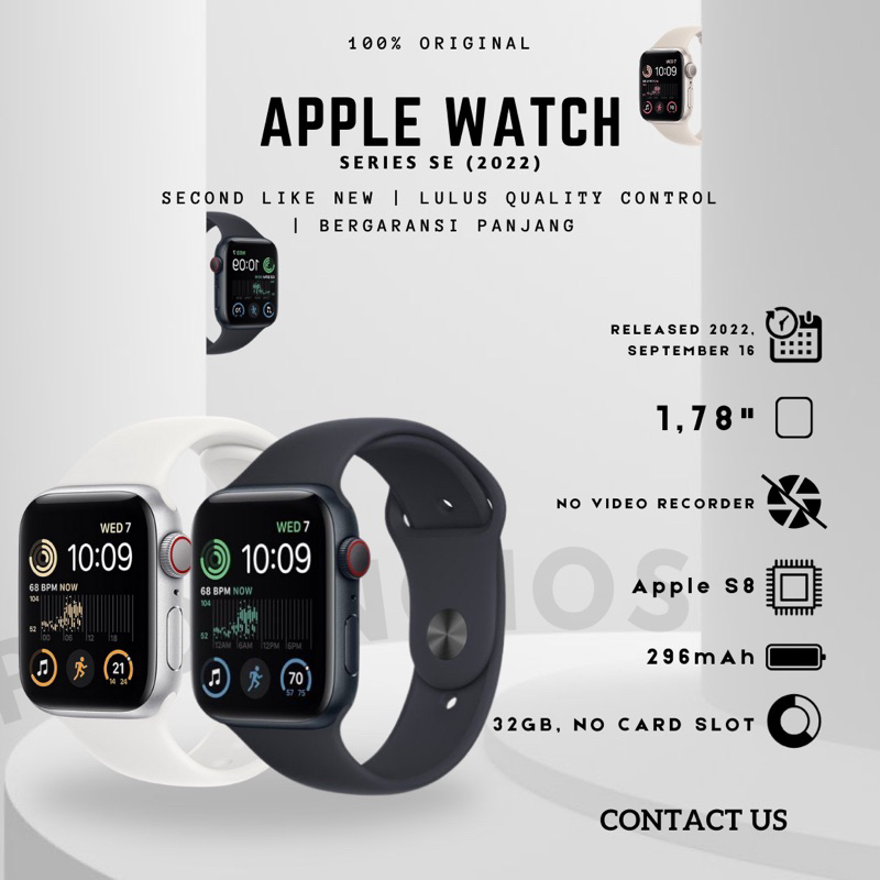 Apple Watch Series SE (2022) 44mm Second Mulus Original Fullset