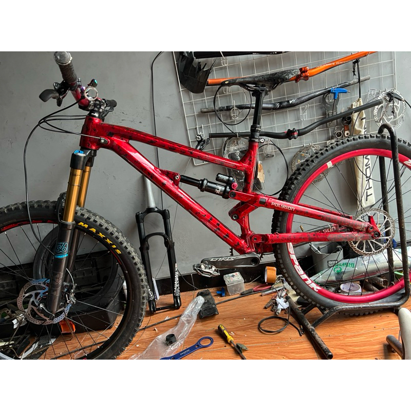 frameset siskiu polygon N9 repaint red anodize