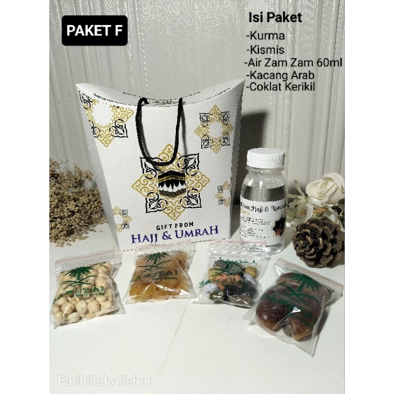 

Paket F Oleh-Oleh Haji dan Umroh Dus tali Coklat kerikil/Souvenir makanan/Hampers Murah Satuan/pcs