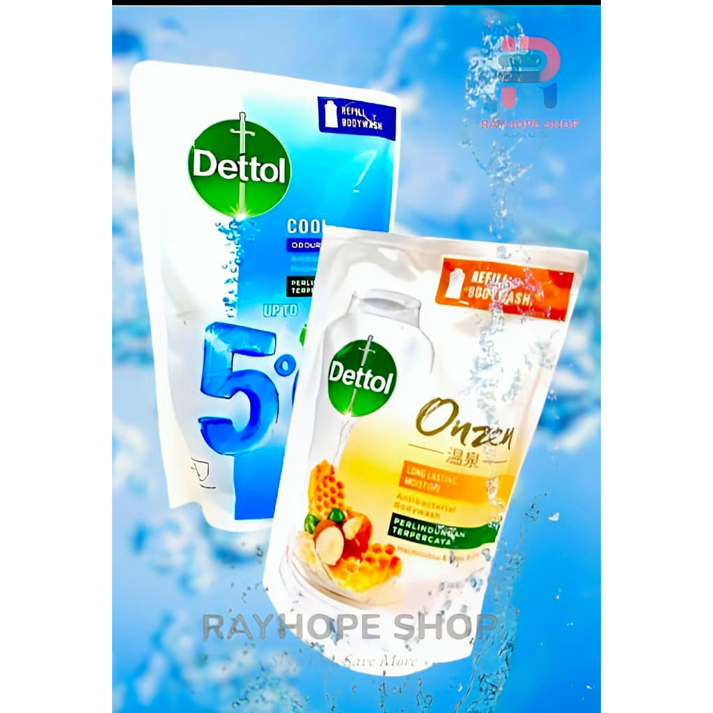 PROMO Sabun Mandi Cair Liquid Dettol Anti Bakteri Antibacterial Body Wash Refill Pouch Kemasan Isi U