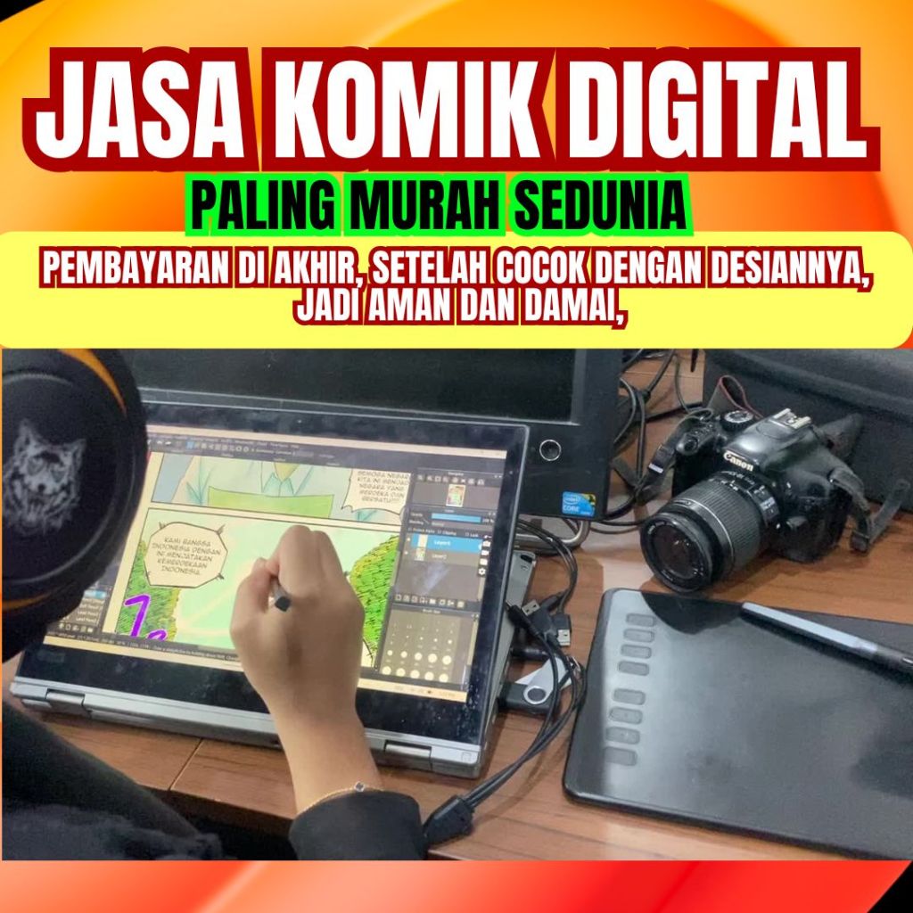 PROMO JASA PEMBUATAN KOMIK/ILUSTRASI/CERGAM/GIF/KARAKTER/KARIKATUR, JASA PEMBUATAN KOMIK WEBTOON,JAS