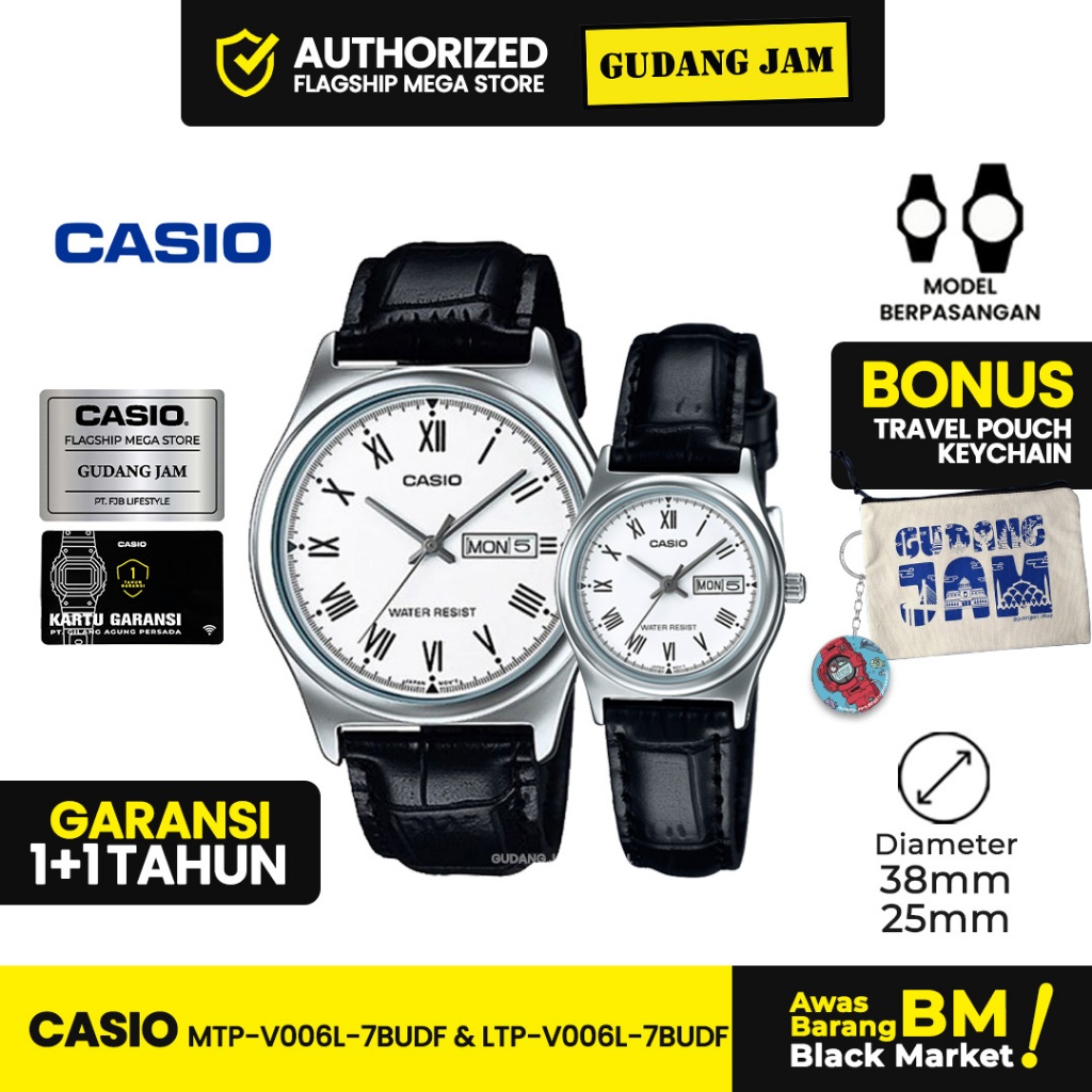 Qsn - Couple Casio MTP-V006L-7BUDF & LTP-V006L-7BUDF Analog