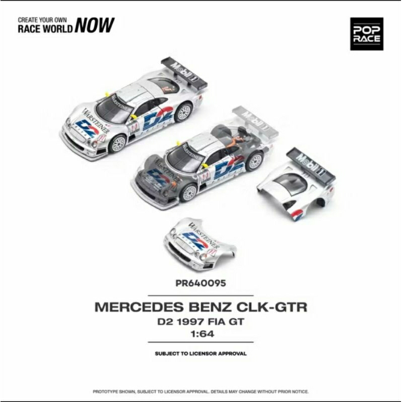 Poprace Pop Race Mercedes Benz AMG CLK GTR Silver D2 1997 FIA GT