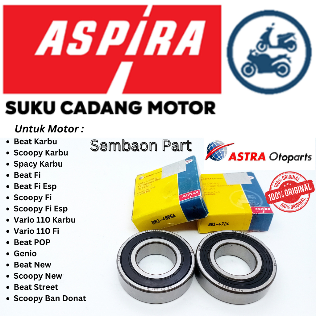 Laher Bearing AS Roda Belakang 1Pc Motor Beat Fi Karbu Esp Street Beat New Scoopy Fi Karbu Scoopy Ne