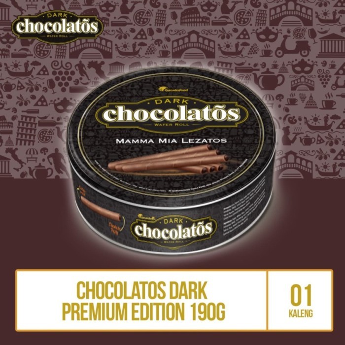 

Chocolatos Wafer Roll Dark Chocolate Premium Editon 190gr Coklat | Kue Lebaran |