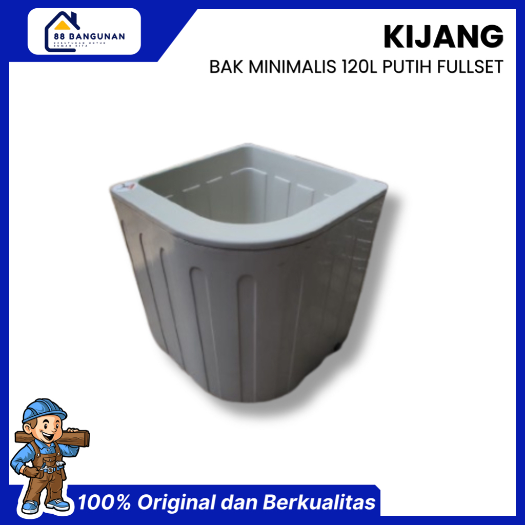 [ KHUSUS INSTANT ] BAK AIR KAMAR MANDI PLASTIK 55 SUDUT OVAL + SAYAP/ BAK AIR KIJANG FULLSET WARNA P