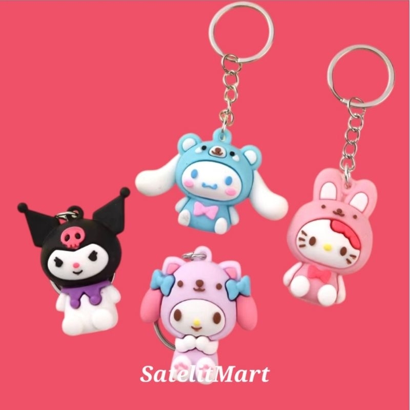 SatelitMart - Mini Topper Gantungan Kunci Kuromi, Melody, Hello Kitty, Cinnamon Roll Karakter Lucu G