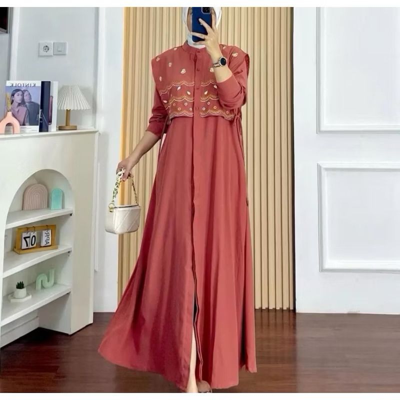 dress Soraya bordir gamis muslim wanita 2025