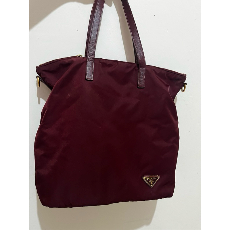 prada maroon tote