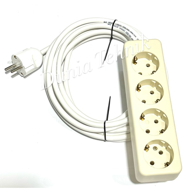 Stop Kontak Listrik 4 Lubang Kabel Sambungan Colokan Listrik 4 Lubang Uticon 5 Meter Colokan Steker 