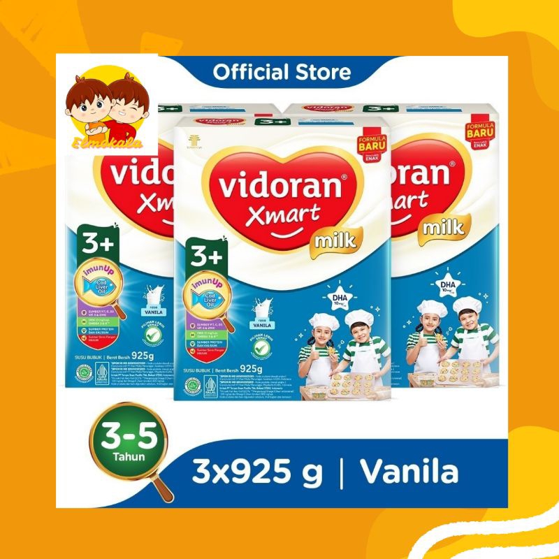 

(3PCS) VIDORAN XMART 3+ MADU VANILA 925G