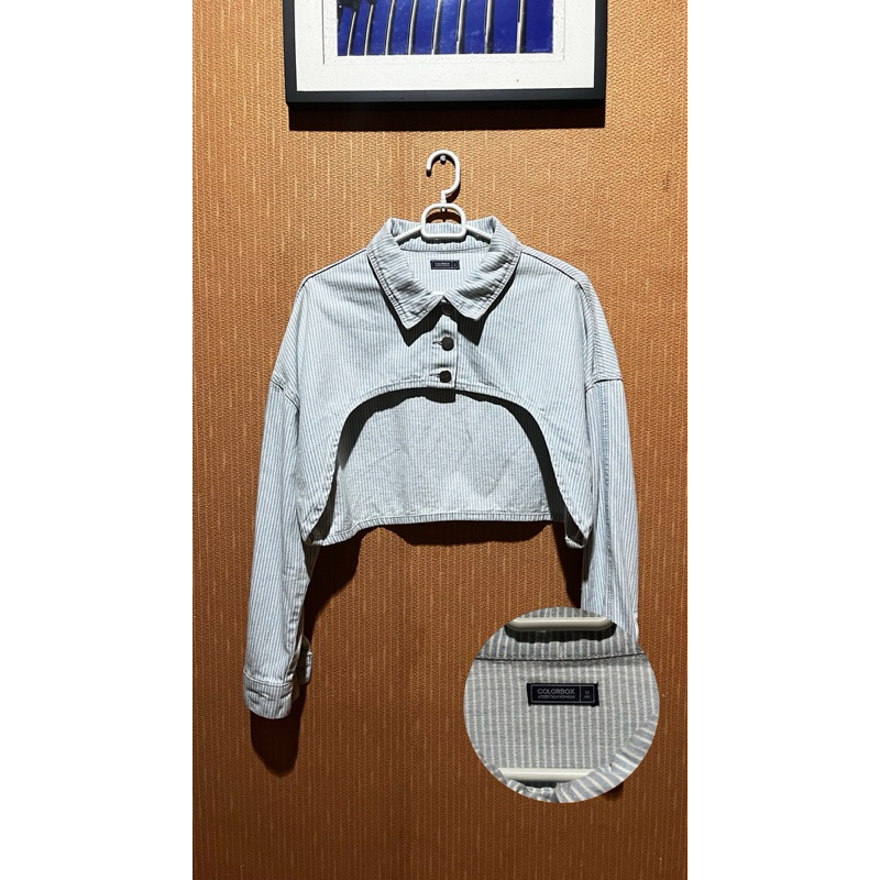 preloved//STRIPES CROP JACKET COLORBOX