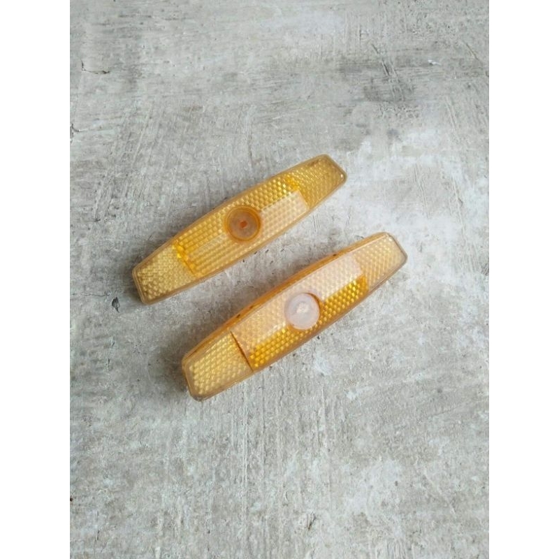 Reflektor lampu cat eye ruji velg sepeda bmx mtb balap roadbike minion minivelo minitrack cruiser lo