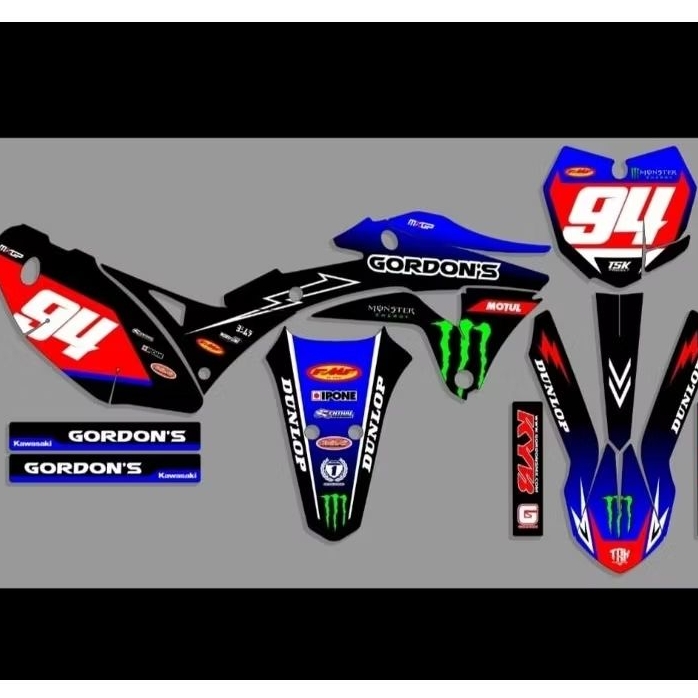 DECAL STICKER CUSTOM FULLBODY KAWASAKI KLX GORDONS BIRU NEW LIMITED DECAL GMX94