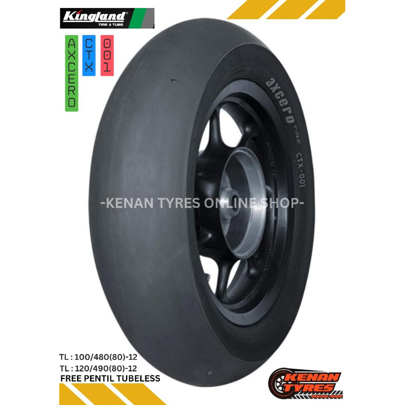Ban Luar Tubeless Metic Slick Tire Vespa Metic Kingland Axcero CTX-001 100/480-12 & 120/490-12 Free 
