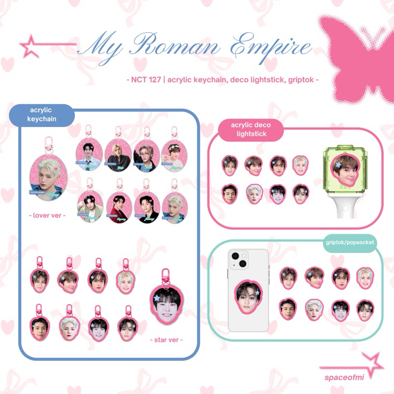 [READY STOCK] MY ROMAN EMPIRE - NCT 127 ACRYLIC KEYCHAIN - GRIPTOK / POPSOCKET - ACRYLIC DECO LIGHTS