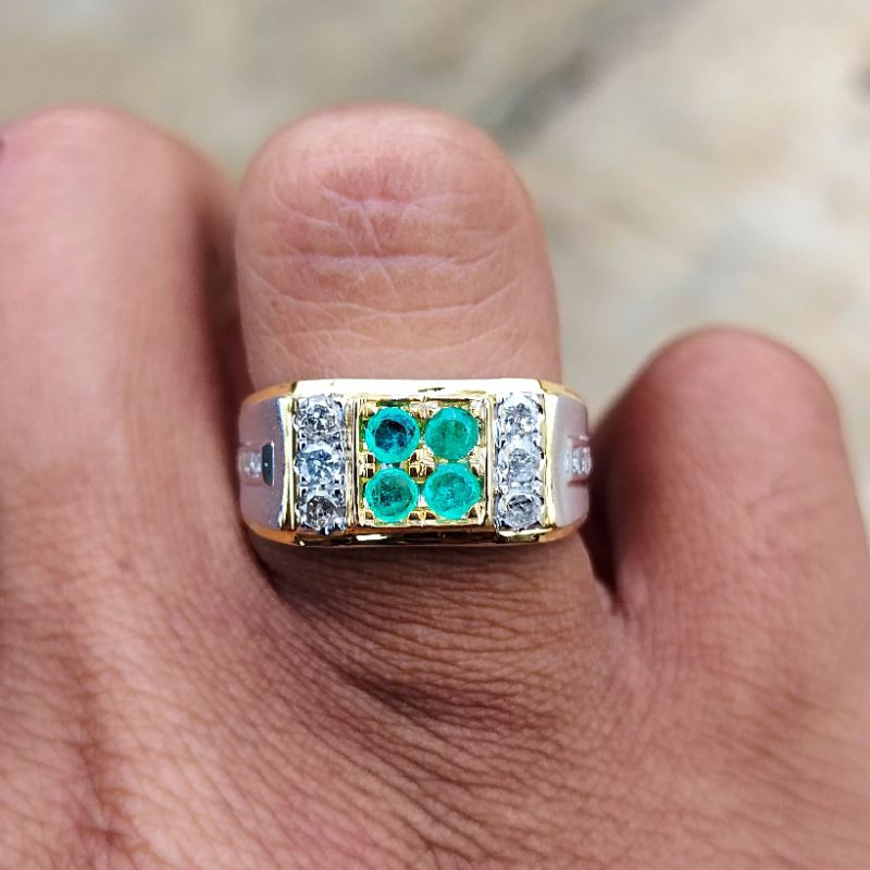 cincin berlian zamrud ikat perak