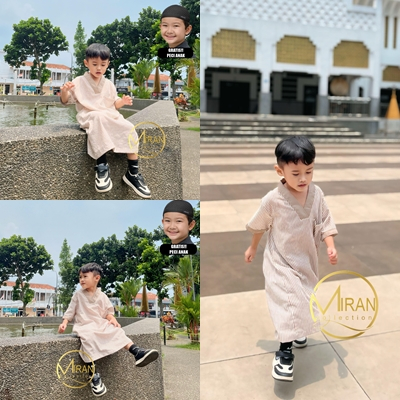 Baju Koko Jubah Garis Salur Anak Laki Laki Usia 2 3 4 6 10 Tahun Gamis Anak Cowok Tangan Pendek