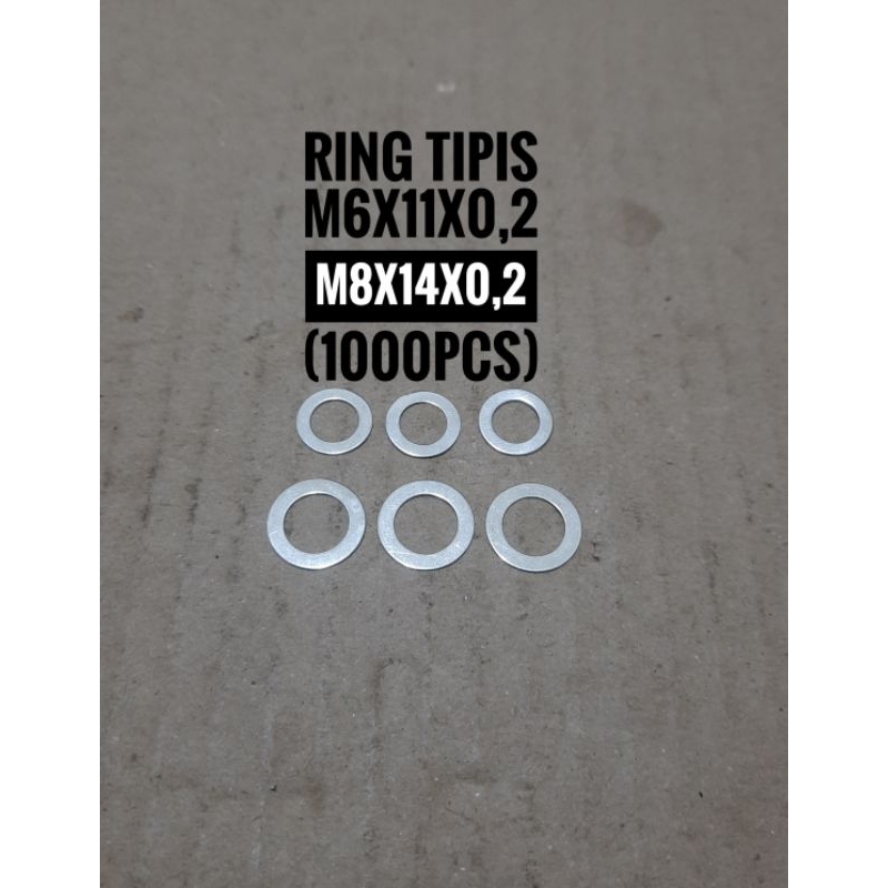 ring plat tipis m6x11x0,2 m8x14x0,2 paket (1000pcs)
