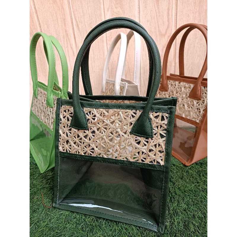 

(20×15×20) Tas Hampers Mika Bambu Atas / Gift Kue kering Toples Biggy 3 toples / Tas souvenir Parcel Idulfitri Lebaran