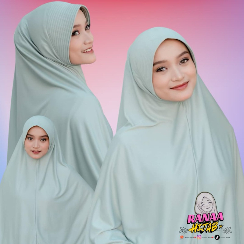 Ranaa Bergo Hamidah Jumbo Syar’i / Hijab Bergo Hamidah Jumbo XXL / Bergo Menutup Dada / Hijab Instan