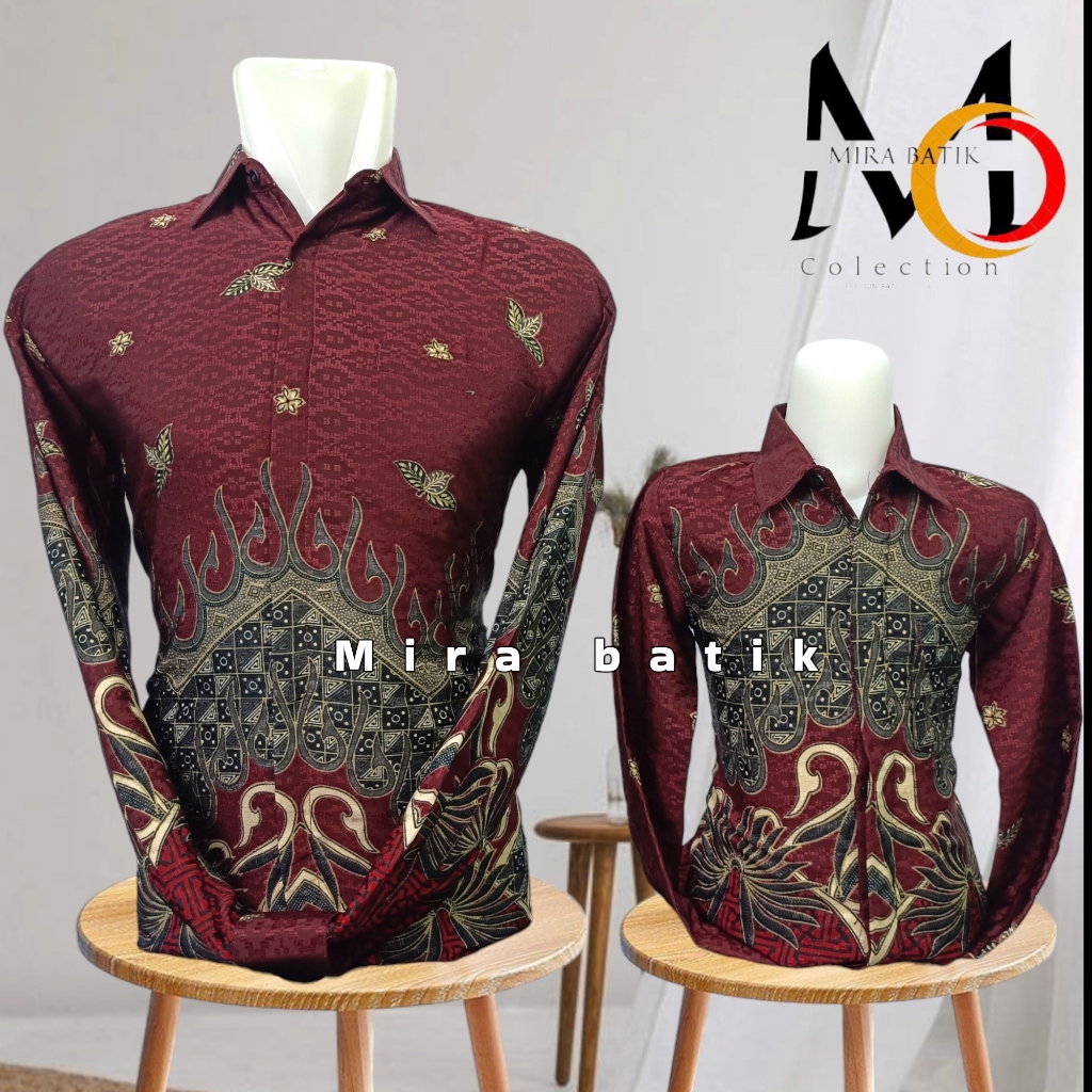 batik doby merah maroon / batik doby  pasangan ayah anak warna merah maroon motif kantil doby origin