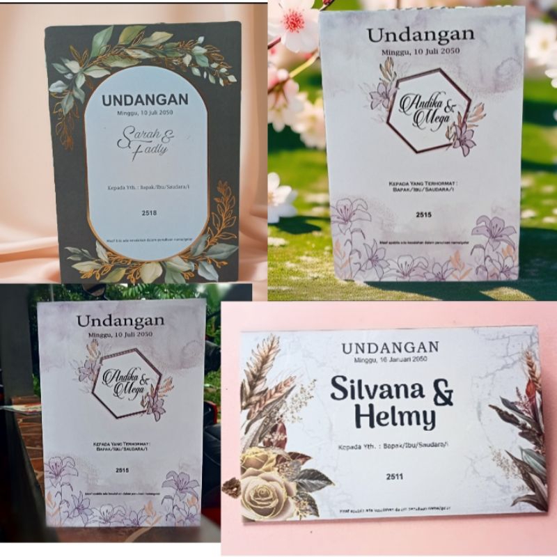 Cetak undangan pernikahan Sederhana blangko  dan cetak biasa minimal order 300 pic mewah murah