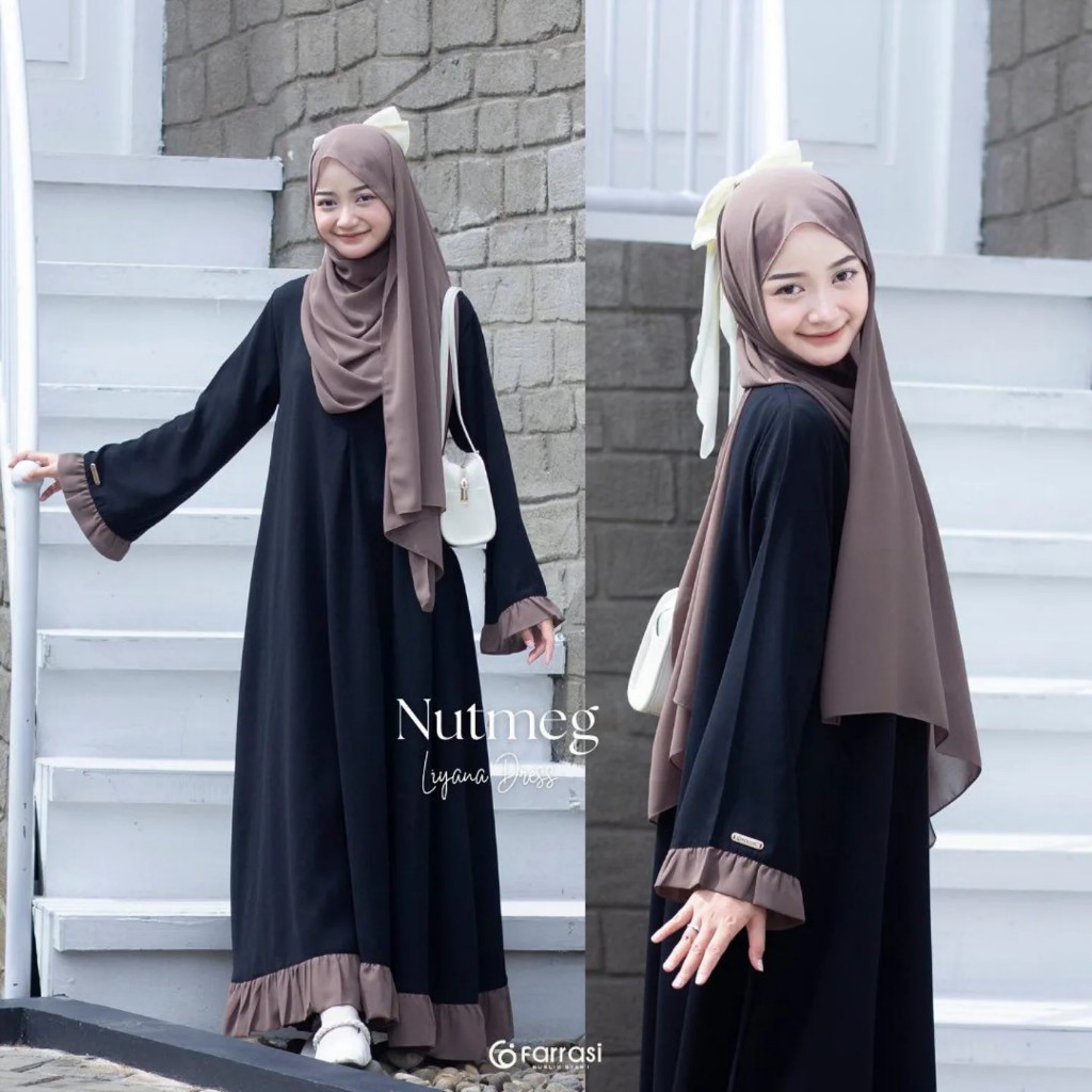 ARS Liyana Syar'i Set Hijab Dress Ceruty Babydoll Premium Gamis abaya anak remaja tanggung terbaru 2