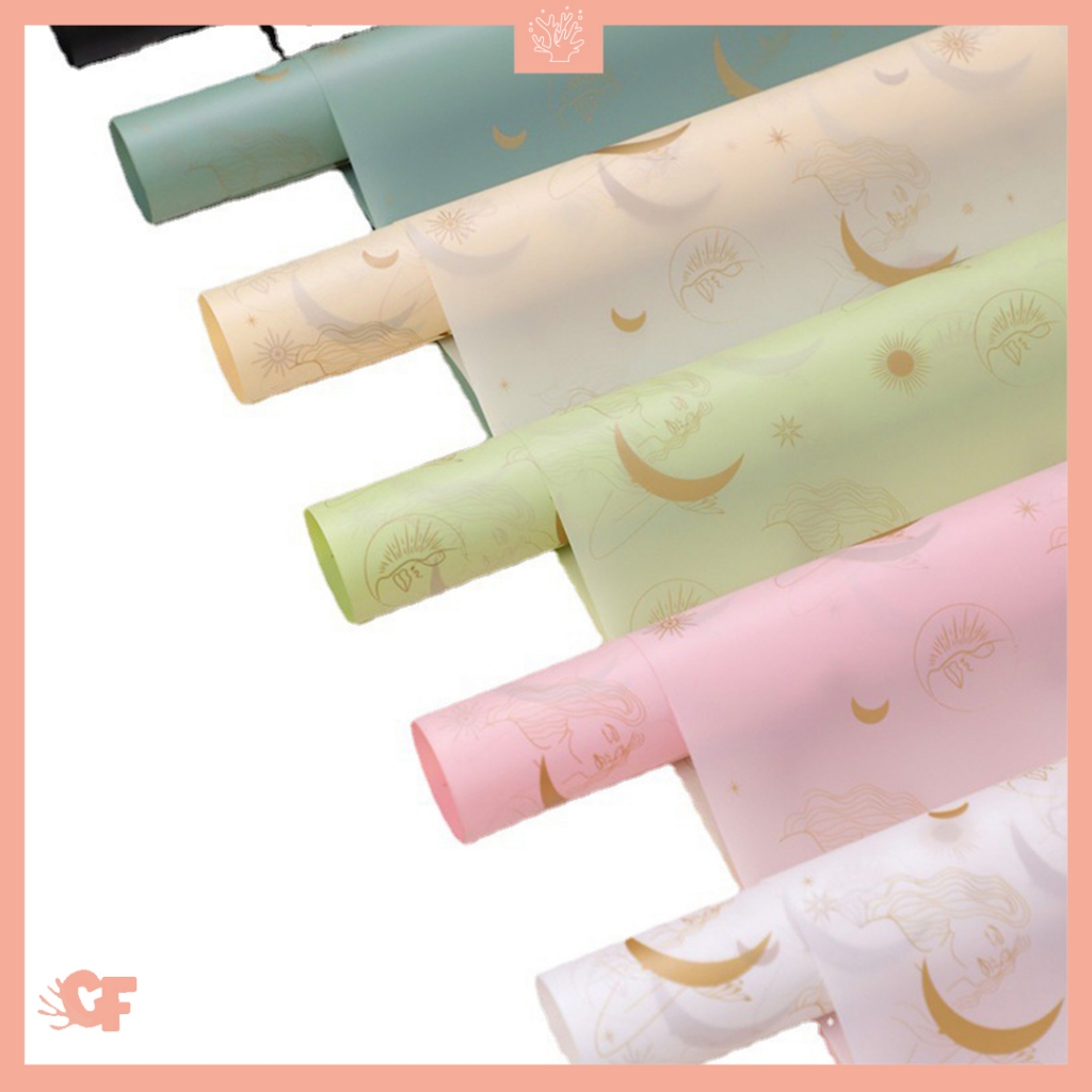 

20 LEMBAR Kertas Buket Bunga Moon and Sun Transparan Buket Bunga Flower Wrapping Cellophane KB6095