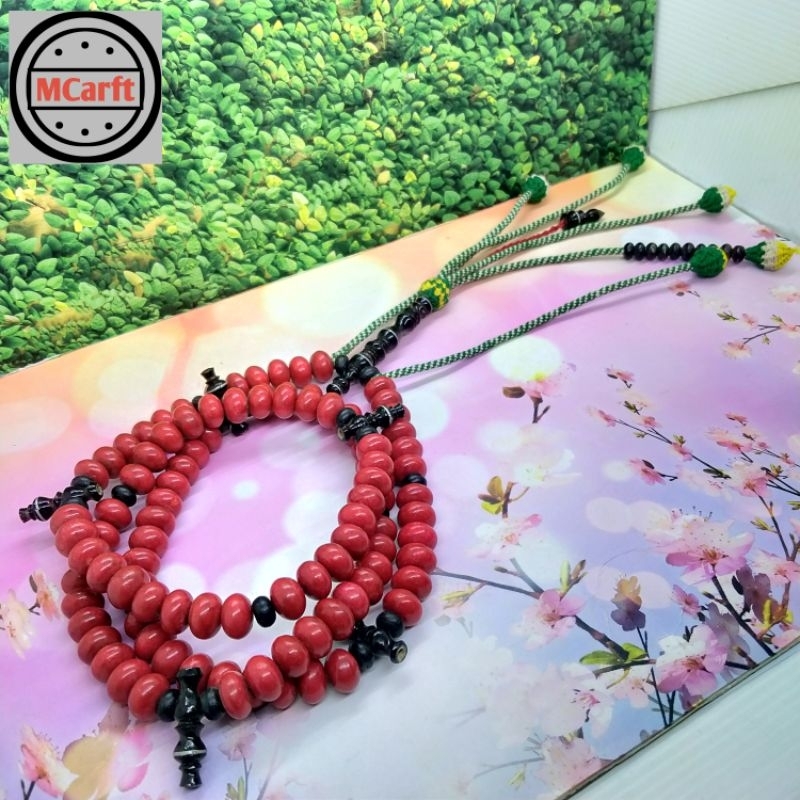 tasbih Tijani batu Marjan merah kombinasi user black C47