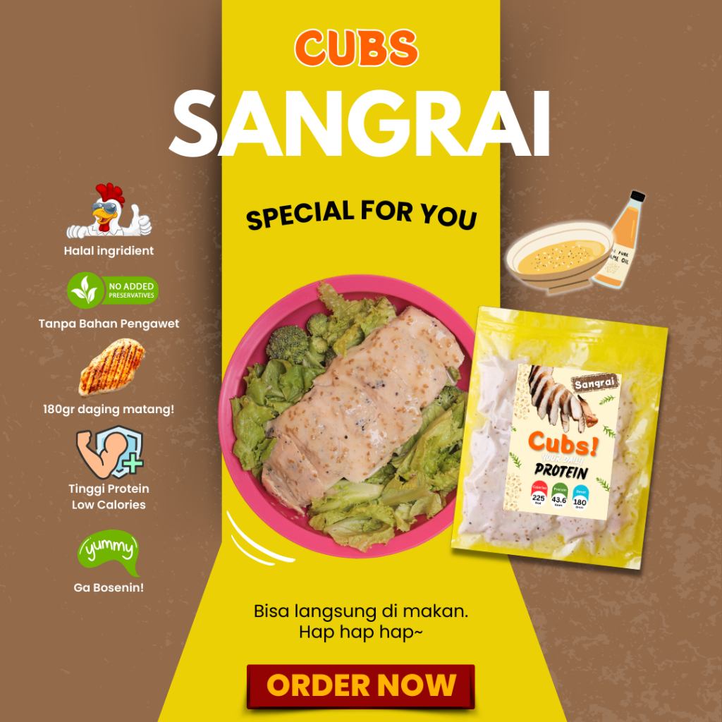 

CUBS Dada Ayam Protein Sangrai siap saji 180gr