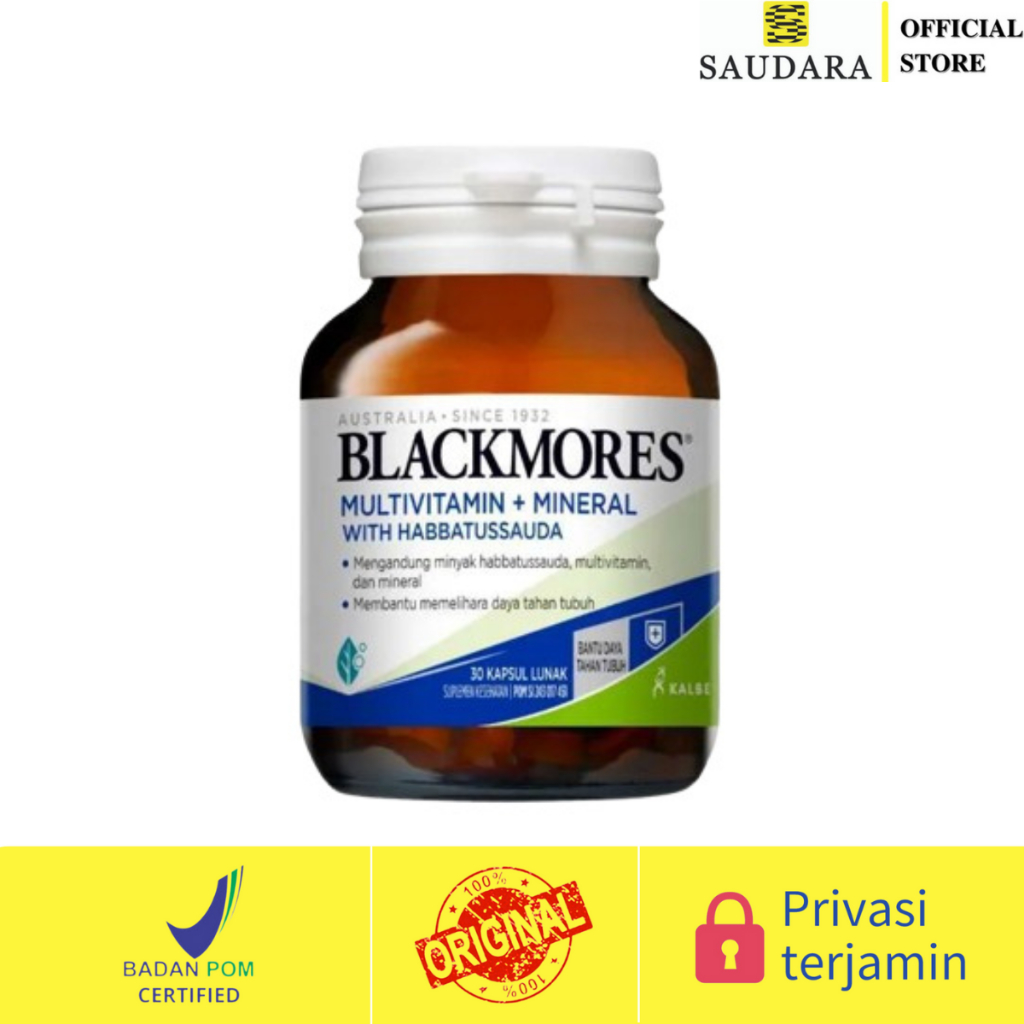 Blackmores Multivitamin + Mineral with Habbatussauda (30 Kapsul Lunak)