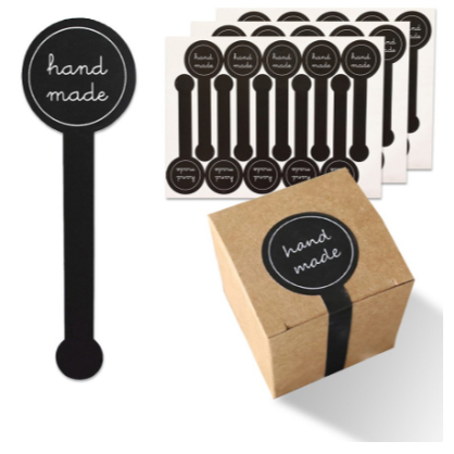 

POPIBake 100pcs STIKER STICKER THANK YOU 10cm PANJANG HITAM stiker thank you stiker handmade stiker segel box stiker label box