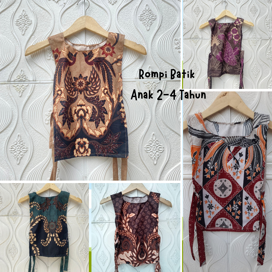 [FASHION KIDS] Vest Tali Samping Batik Katun Anak Usia 2-4 Tahun Rompi Tali Motif Modern Outer Baju 