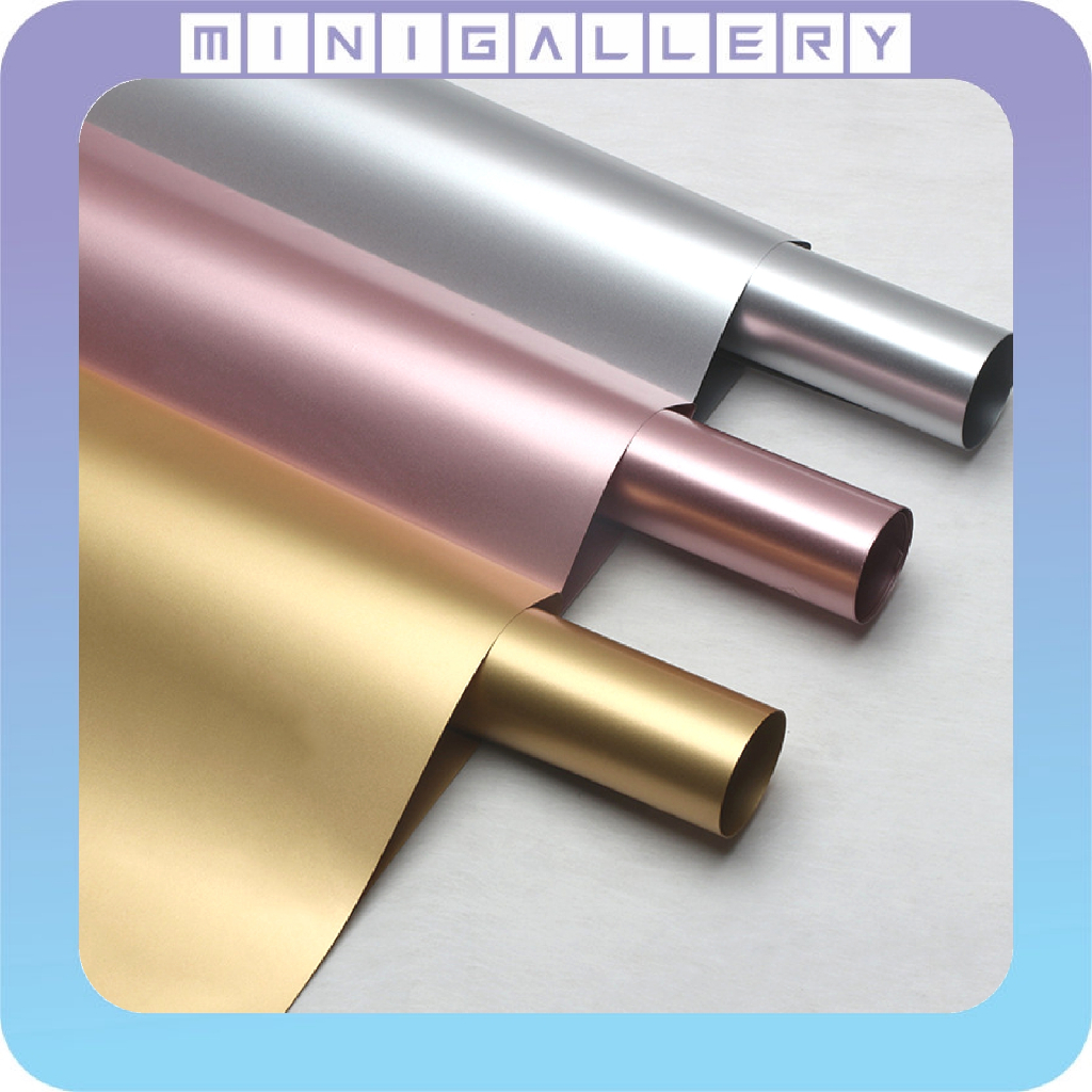 

20 Lembar Kertas Buket Bunga Kado Warna Metalik Metal Colored Film Flower Wrapping Paper KB6103